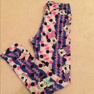 LuLaRoe Minnie Mouse leggings; excellent condition